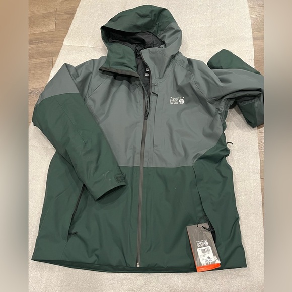[L]Mountain Hardwear Men's Dark Green Performance Jacket - Picture 4 of 6